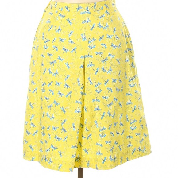 Lilly Pulitzer Yellow Print Casual Skirt, 10 - Picture 2 of 2